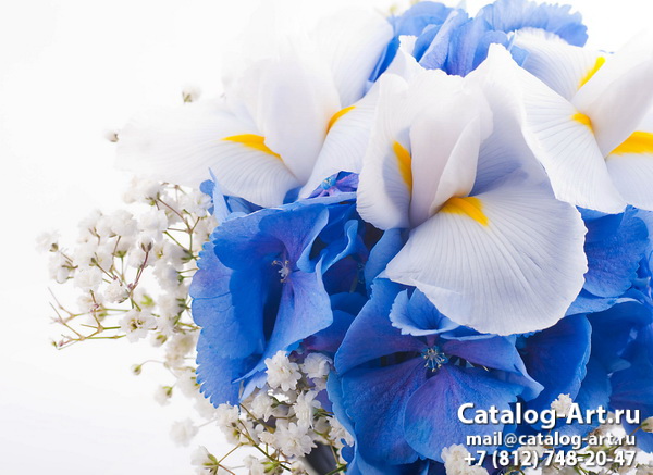 Натяжные потолки с фотопечатью - Голубые цветы 48